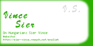 vince sier business card